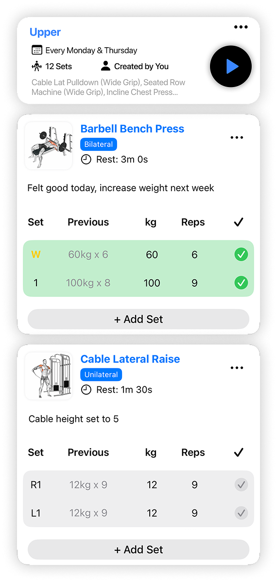 Workout Logging UI